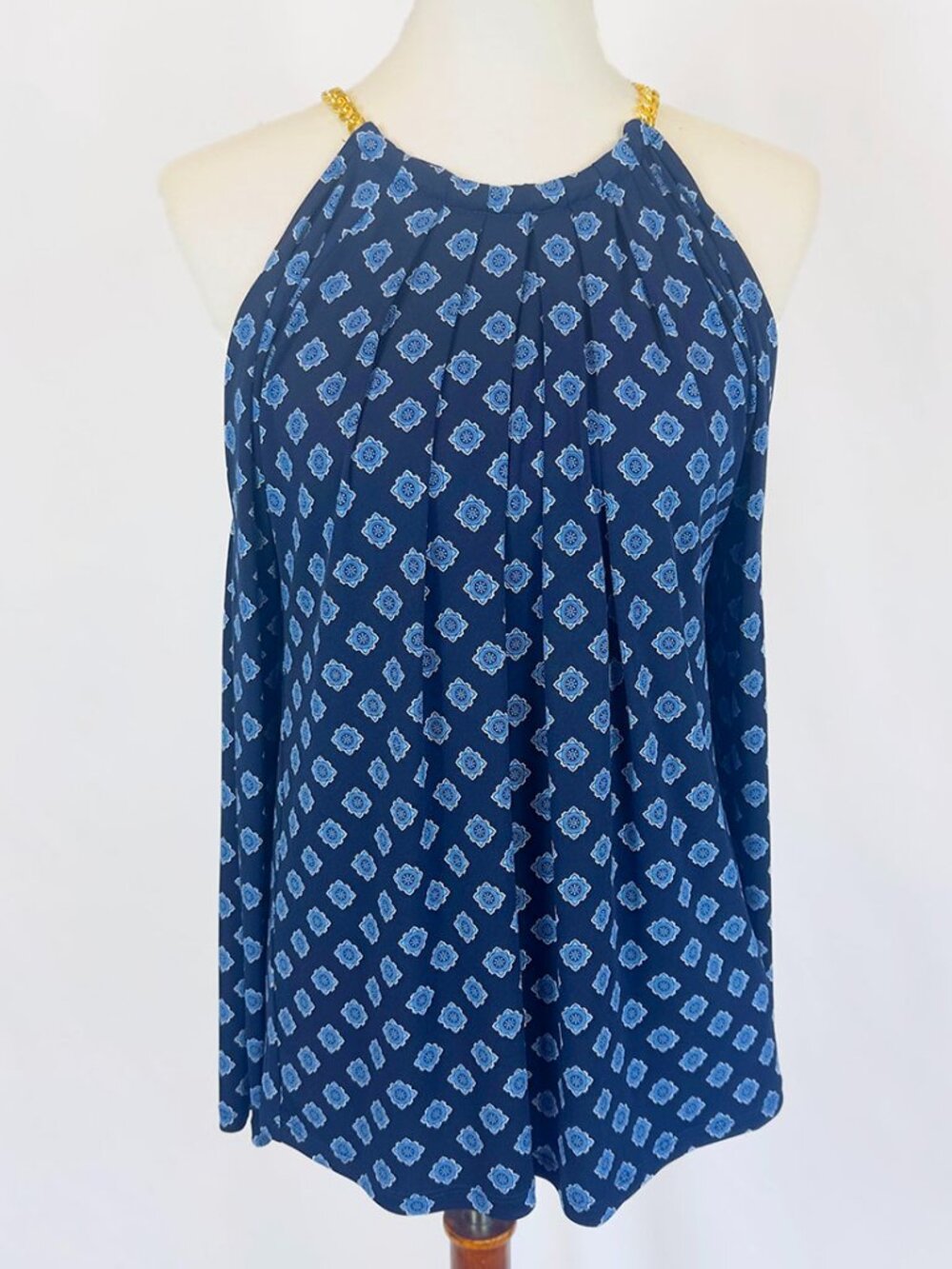 MICHAEL Michael Kors Cold-Shoulder Floral Chain-Strap Top